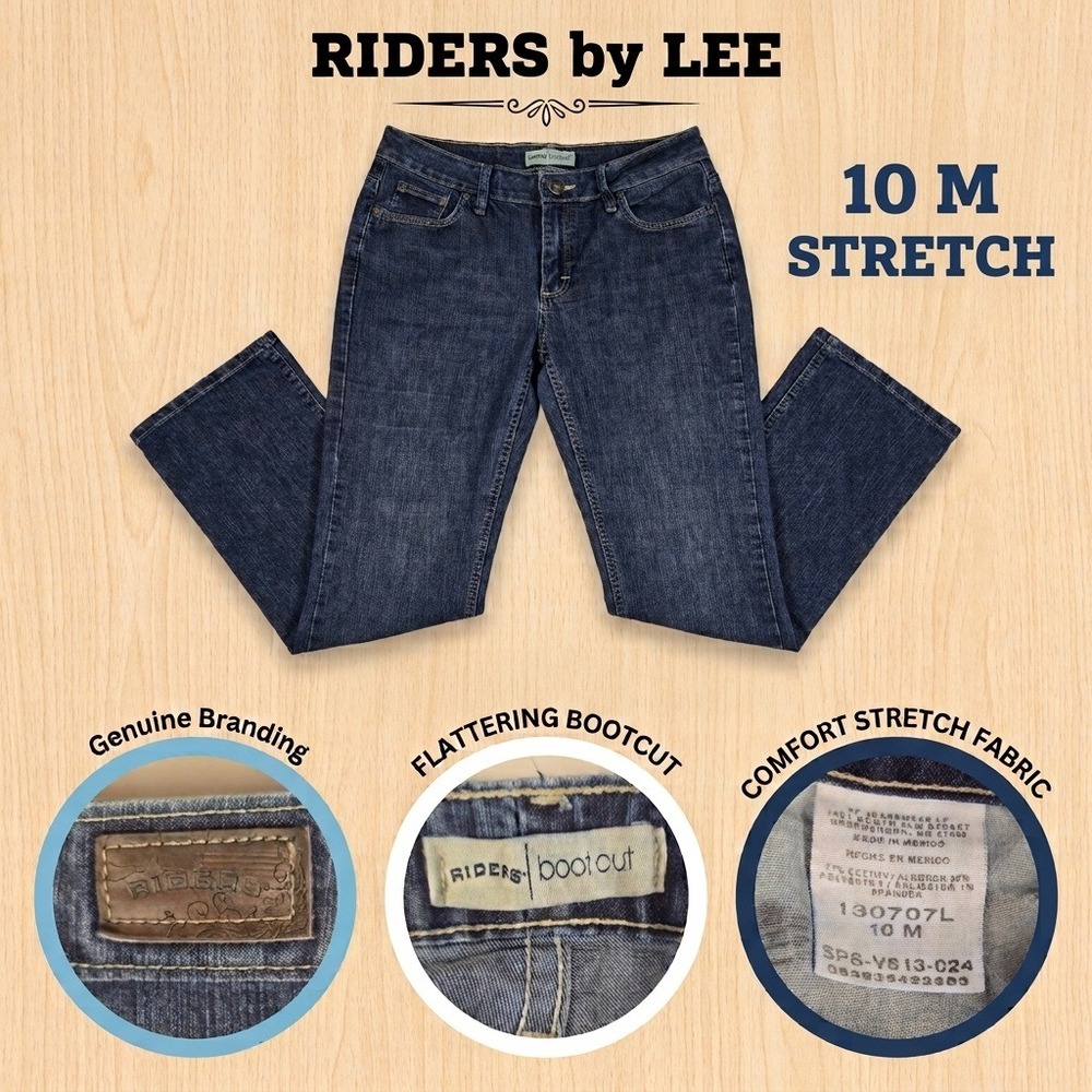 Riders by Lee Womens Dark Wash Bootcut Comfort Stretch Jeans 10M 130707L